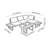 4 Seater Modular Patio Sofa L-Shaped Outdoor Sectional Sofa Set With Cushion and Side Table