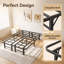 Structure de lit simple 16 po, lit pliant réglable en métal extensible sans sommier, rangement sous le lit, assemblage facile, sommier, noir-473893743