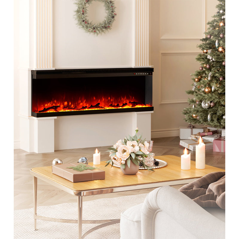 France Belfry 3-Sided Electric Fireplace Heating 1800W, 44cm H x 127cm W x 20cm D