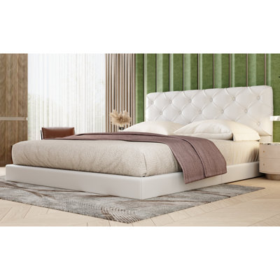 Queen Size Tufted Upholstered Platform Bed