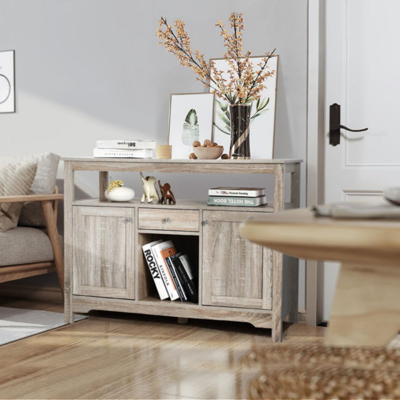 Alturas Wide 1 Drawer Server, Gray