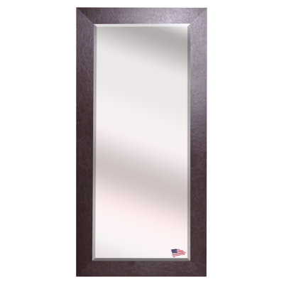 Miroir pleine grandeur en cuir brun