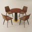 Ensemble de 5 tables de conférence modernes en bois massif, comprenant 4 chaises en similicuir-127658744