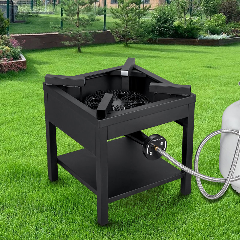 Heavy-Duty 260,000 BTU Propane Stove - Commercial-Grade Outdoor Burner with 0-30 PSI Control & Steel Braided Gas Line