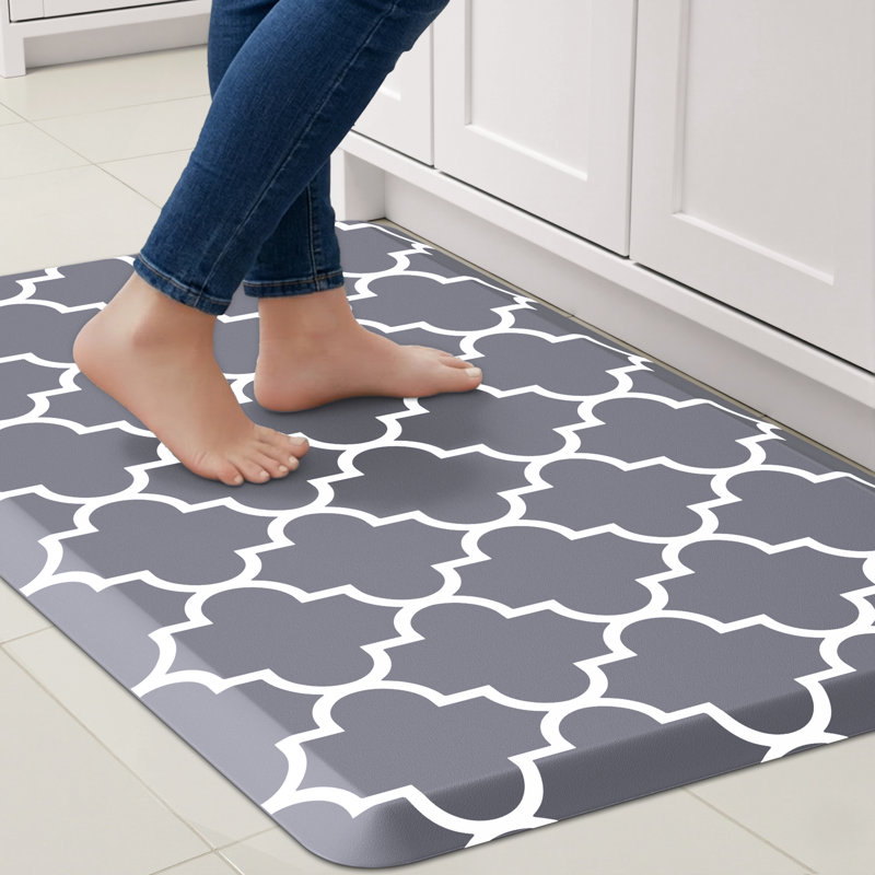 Tapis de cuisine anti-fatigue antidérapant, Gris, Rectangle l 17 po x L 28 po