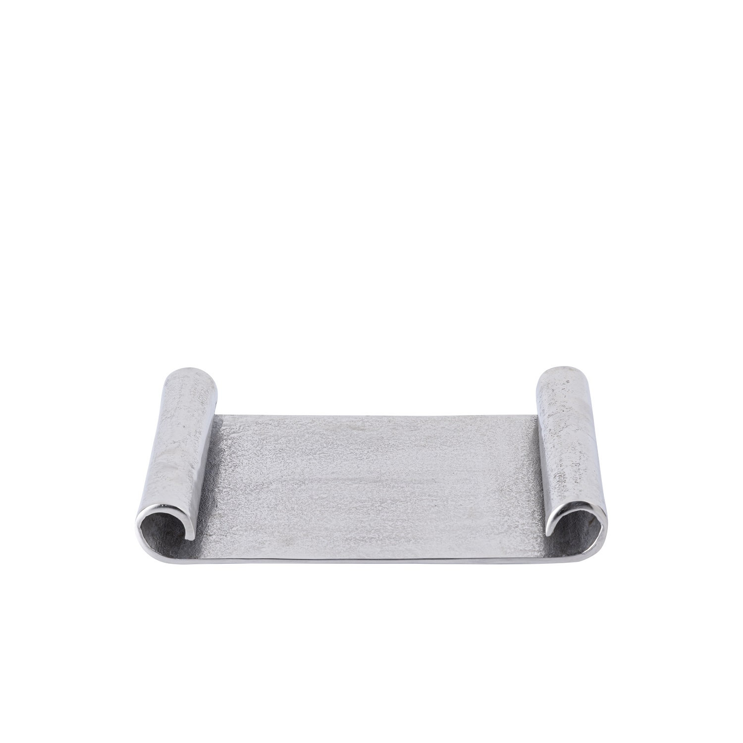 Brass Decorative Tray, 14"W x 10"D x 2"H, Silver
