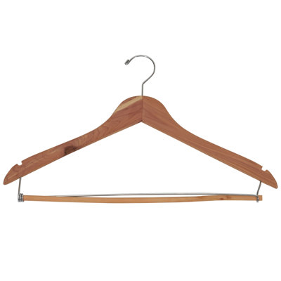 Cintres en cèdre rouge CedarFresh avec barre transversale verrouillable et encoches antidérapantes