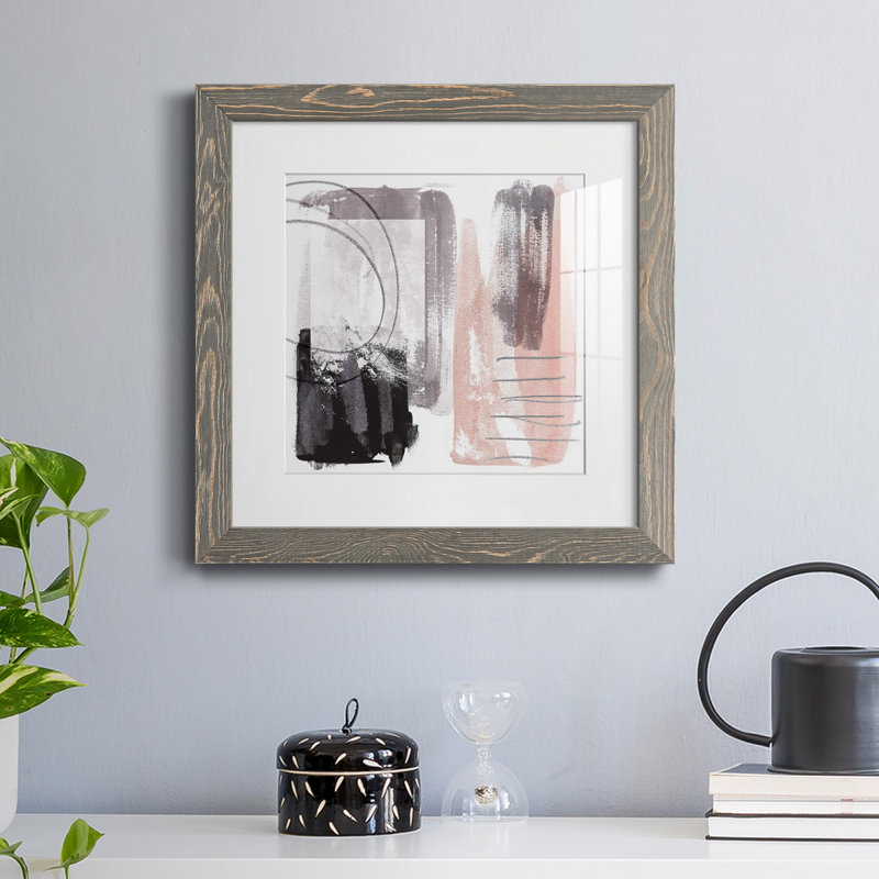 Coexistance III - reproduction encadrée de qualité supérieure - prête à être accrochée, Papier avec cadre gris, Blanc
