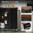 54.5" Farmhouse Kitchen Island With Power Outlet, Kitchen Storage Island With Internal Storage Rack, Drop Leaf, Spice Rack, Rolling Kitchen Cart On Wheels, For Home, Kitchen And Dining Room,black-1074629742