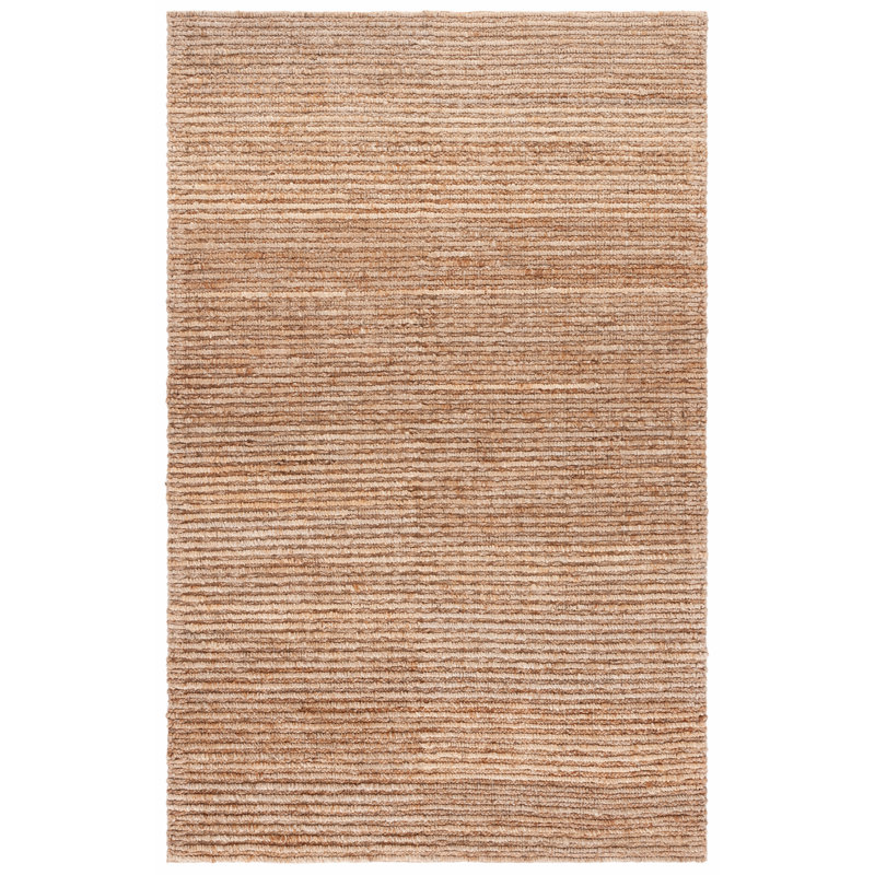 Jameswilliam Natural Fiber Hand Woven Jute Solid Color Rug, Rectangle 9' x 12'
