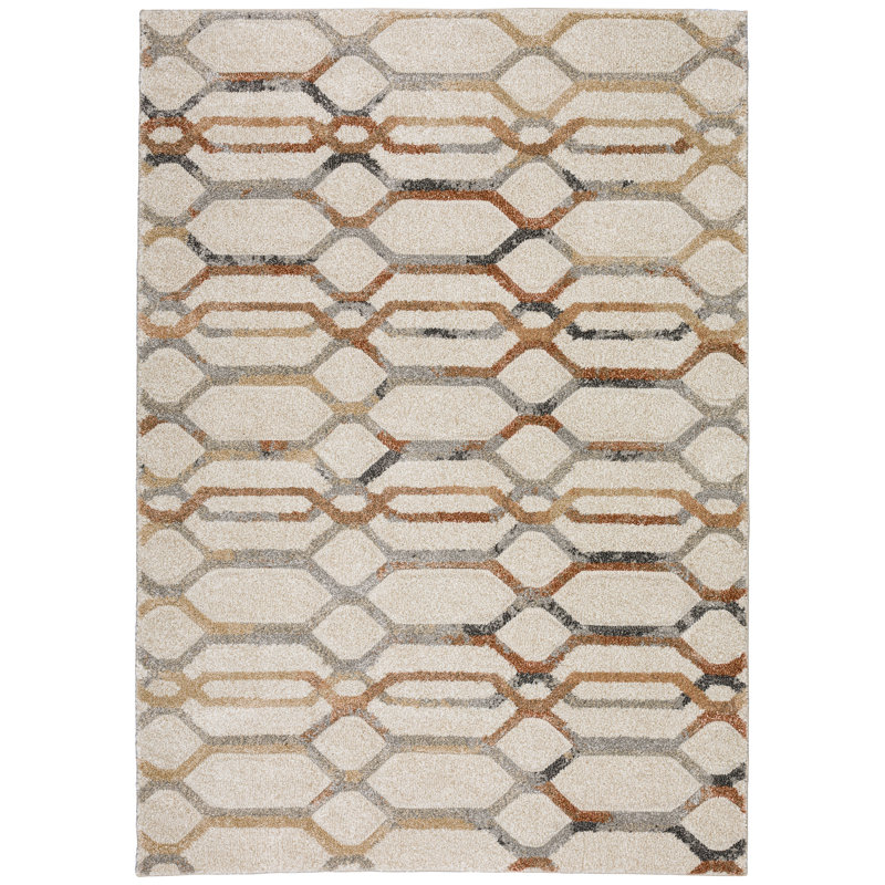 Caiomhe Washable Geometric Indoor Rug, Rectangle 5'1" x 7'5"
