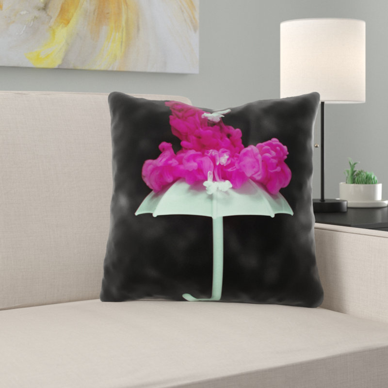 Coussin décoratif fleur Richert, Intérieur, Microsuède