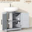 Unité de rangement pour lavabo de salle de bain, gris foncé, portes de grange, tablette réglable, look, armoire gris stable, fente en forme de U, attrait, basculement