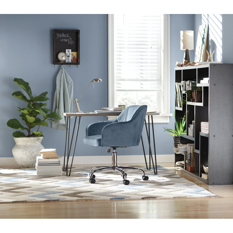 Adlai Metal Base Writing Desk, Sonoma Oak/Black