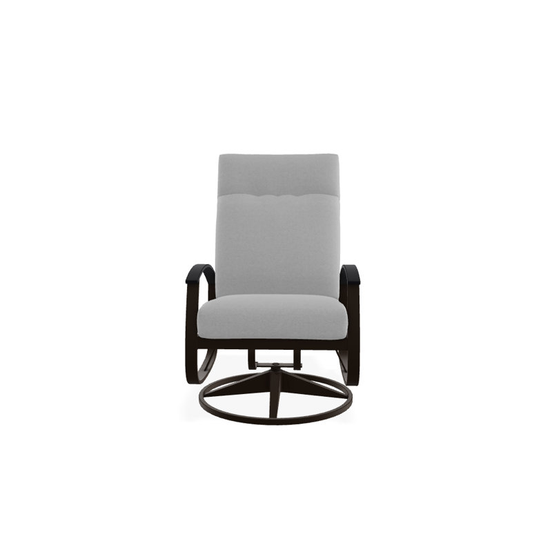 Chaise de patio pivotante avec coussins Askar, Éblouissement, Blanc P50, Kona texturé