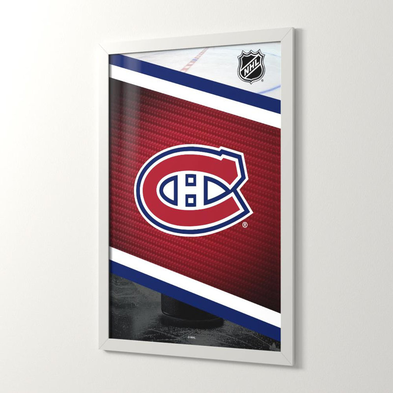 Art mural des Canadiens de Montréal (LNH), H 48 po x l 32 po, Framed Acrylic, Blanc