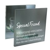 4'' H Glass Tabletop Tealight Holder with Candle Included