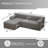 Boneless 87" Modular Sectional Sofa, L-Shape Cloud Sectional Couch, Cozy Boneless Couches For Living Room (Dark Grey, Left Facing Chaise)-1415993450-1415993452
