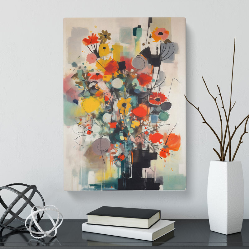 Galeano Flowers Bauhaus Vol.2 - Wrapped Canvas Print, 60cm H x 40cm W x 3cm D