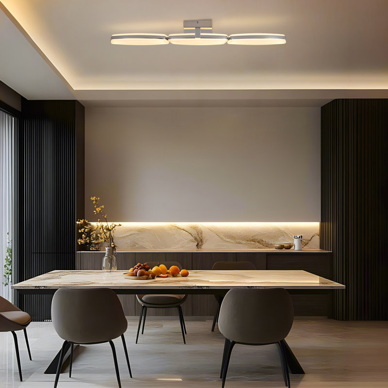 3-Light 86cm Dimmable LED Flush Mount