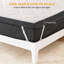 Surmatelas de 3 pouces avec dessus matelassé blanc, côtés en filet gris respirant, fermeté moyenne, housse amovible et lavable-600399470