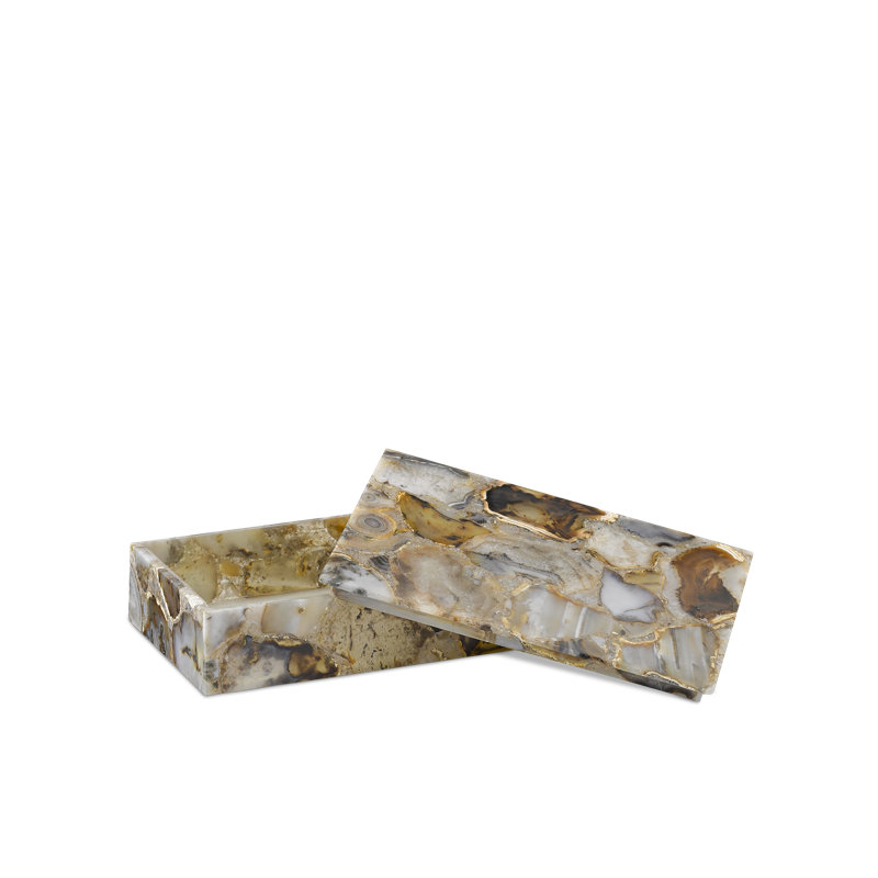 Malaga Agate Decorative Box, 2.5"h x 7"w x 11"d