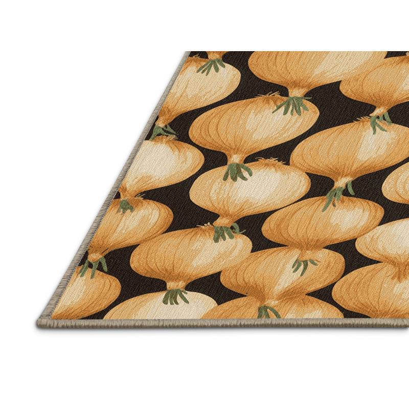  Tapis lavable avec légumes doux et oignon, Rectangle de 5 pi x 8 pi