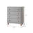 Grey 4-Drawer Upholstered Chest