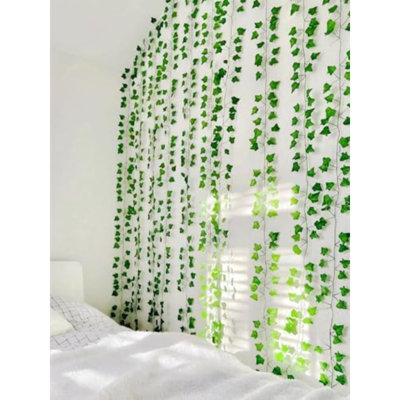 Fausse vigne 24 pièces 174 pi Lierre artificielle guirlande suspendue lierre Faux vignes résistantes aux rayons UV Soie verdoyante Guirlande Draping Plants pour chambre à coucher Jardin Bureau Décoration murale de mariage