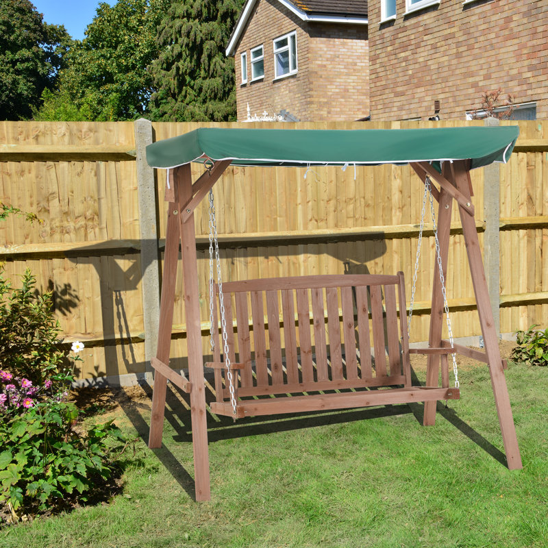 2 Person Porch Swing with Canopy, Green