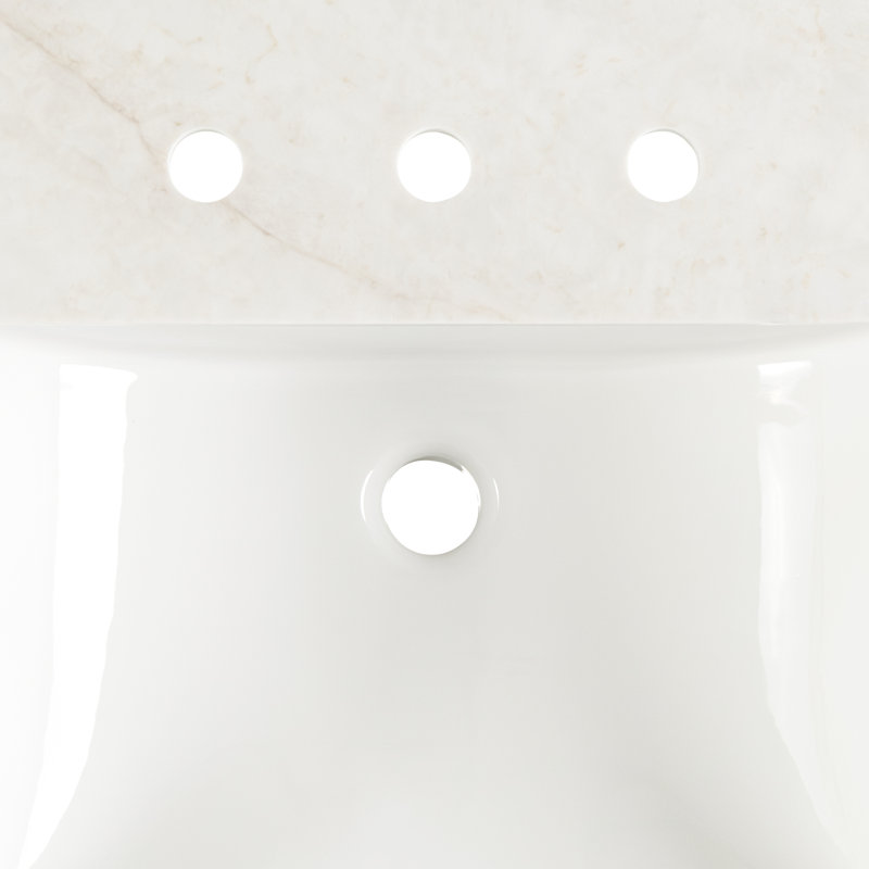 Comptoir de meuble-lavabo en noyer clair de 36 po x P 21 po avec plateau simple encastré Sarena, 36, Sarena