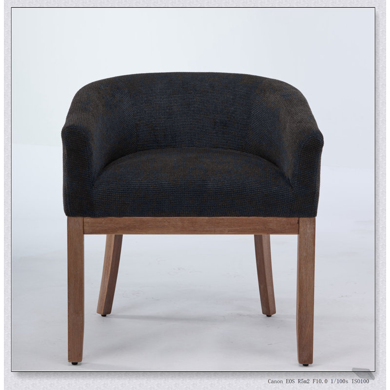 Chaise de salle à manger demi-tonneau Mid-Century, Noir