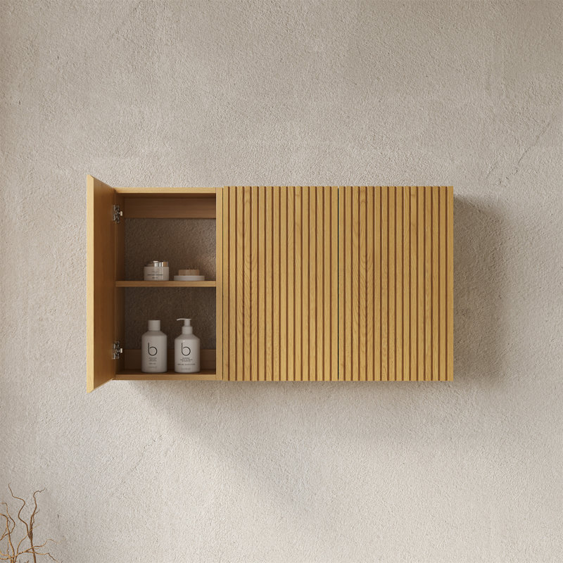 MITCH 41" Bathroom Wall Mounted Cabinet, Golden Oak