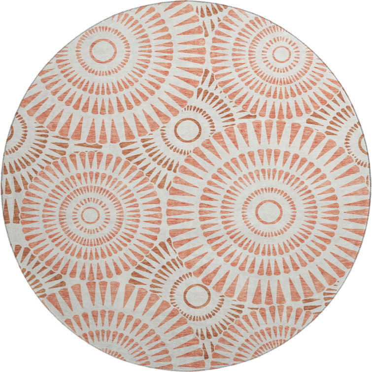 Premium Machine Washable Prisco Coral Rug