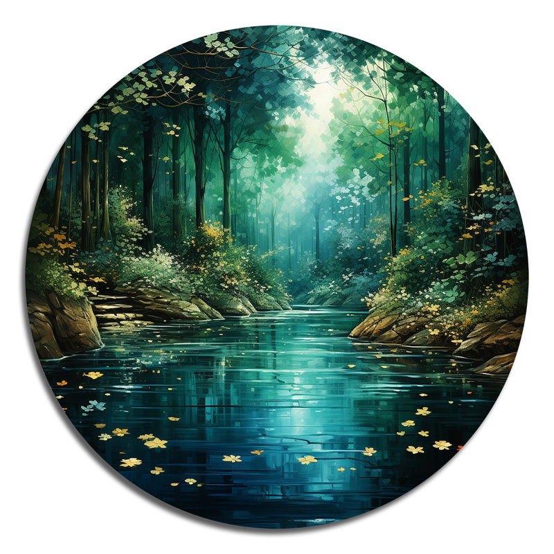 Hajriz - Paysages décoratifs ronds en métal, H 16 po x l 16 po x P 1 po