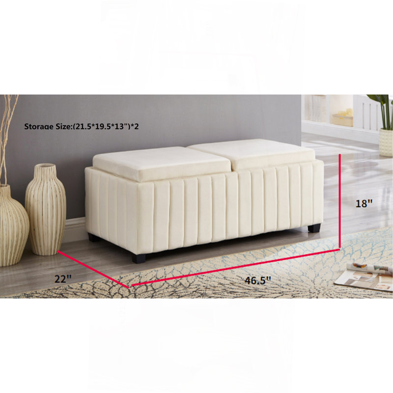 Banc repose-pieds carré 45 po