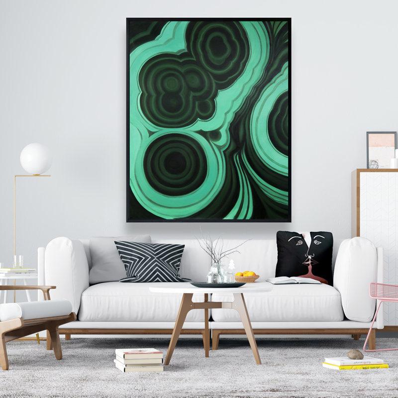 Malachite Stone - Green Retro Framed Canvas for Home Decor