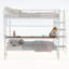 Lit superposé double au-dessus d'un lit double avec bureau intégré et éclairage à DEL - conception loft peu encombrante pour enfants et adolescents, structure robuste, assemblage facile, parfait pour les chambres à coucher et les dortoirs
