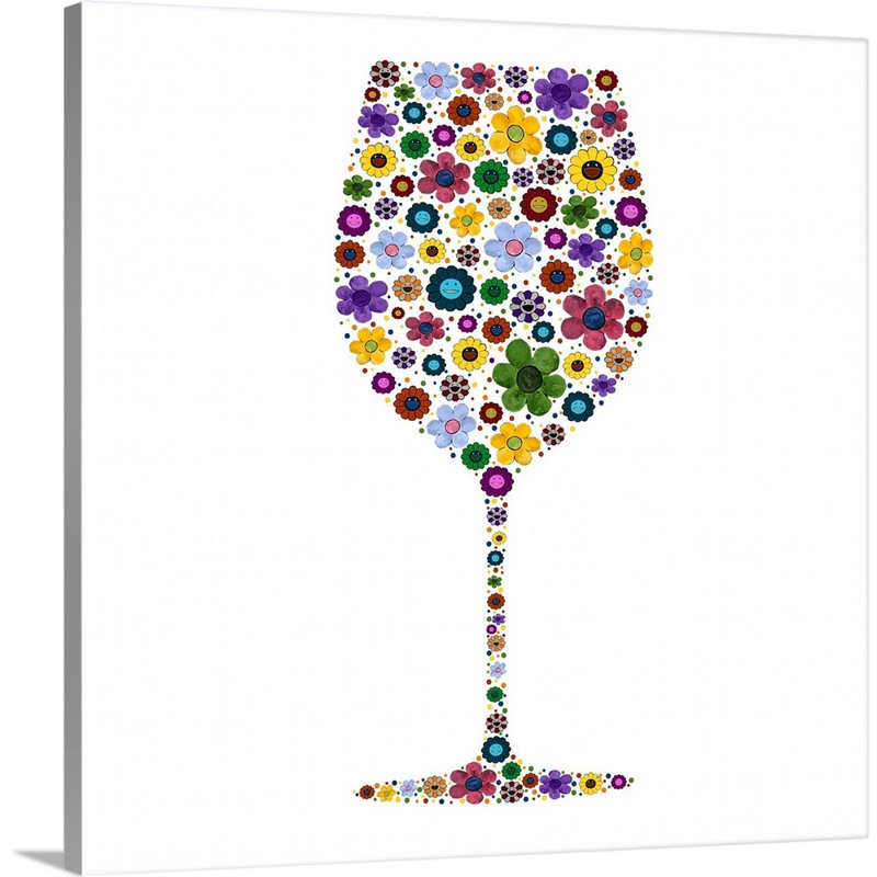 « wine glass party ii », peinture sur toile, Toile tendue, H 12 po x l 12 po x p 1,25 po