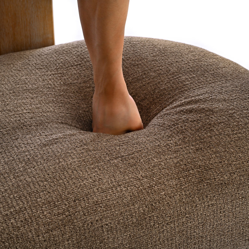 Chaise avec accoudoirs rembourrée Mamanbai, Brun