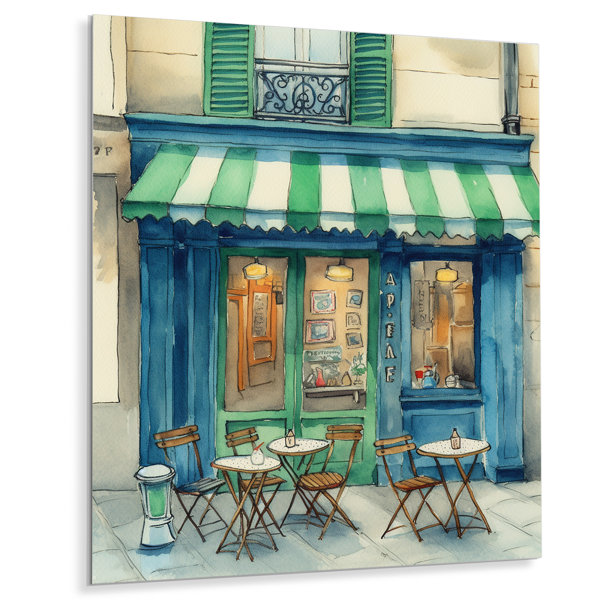 Winston Porter Croissant and Cafe in Paris - France Metal Wall Art ...