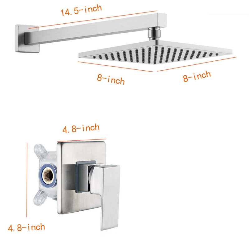 Système de douche complet à pression équilibrée (température et volume) avec valve brute