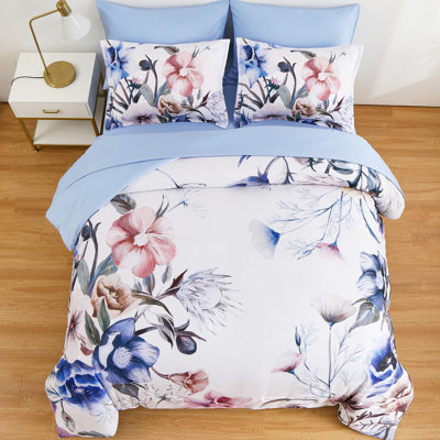 Ensemble de literie 7 pièces avec ensemble de literie toutes saisons en microfibre de coton doux Seersucker