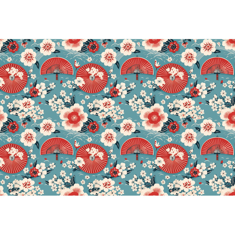 Chinese Asian Red Floral Duvet Cover, Twin Duvet Cover
