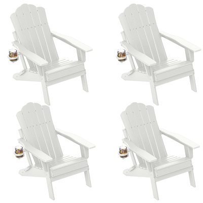 Ensemble de 6 chaises de patio en PEHD Adirondack avec porte-gobelets Adirondack