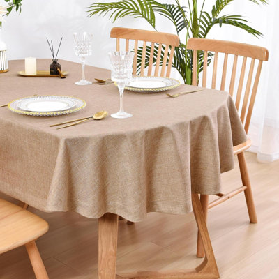Nappe Aux Linen Nappe ovale robuste en tissu résistant aux plis