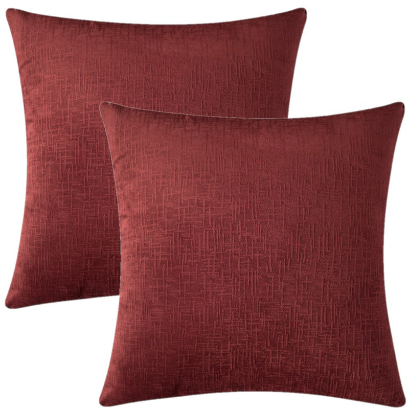 Ensemble de 2 housses de coussin en velours, Rouge bourgogne