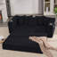 Canapé-lit convertible 2-en-1, canapé moderne, canapé de plancher pliant, velours côtelé, 5 coussins, poche latérale, porte-gobelets, appartement, bureau personnel, sans assemblage, 3 sièges, noir-937897235