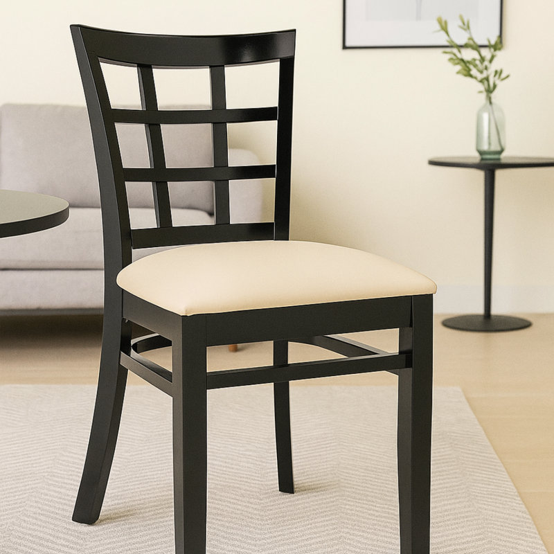 Harner 18'' H Upholstered Beech Side Chair, Black