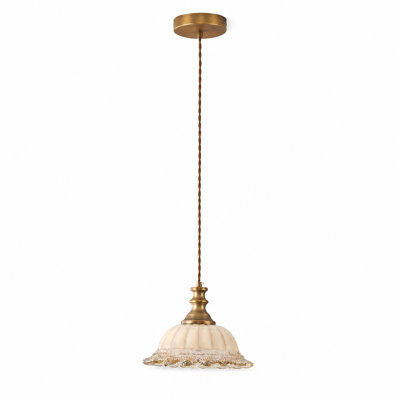 Grand lustre rétro en cuivre brossé 11,18 po